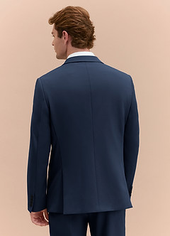 front James Dark Navy Structured Stretch Suit Jacket