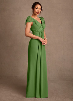 Azazie Louella Mother of the Bride Dresses Basil A-Line Pleated Chiffon Dress image3