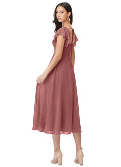 Azazie Bondi Bridesmaid Dresses Amethyst A-Line Ruched Chiffon Dress image2