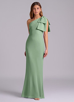 Azazie Yuanna Bridesmaid Dresses Matcha Mermaid One Shoulder Chiffon Dress image5