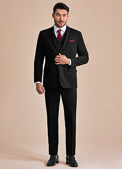 front James Black Structured Stretch 3-piece suit