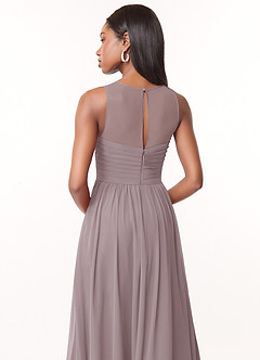 Azazie Nina Bridesmaid Dresses Dusk A-Line Pleated Chiffon Dress image3