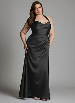 Azazie Destiny Bridesmaid Dresses Black Mermaid Sweetheart Neckline Stretch Satin Dress image11