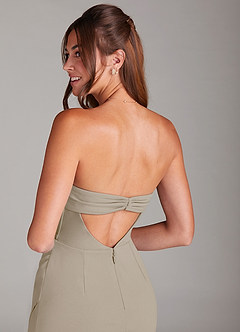 Azazie Leonis Bridesmaid Dresses Taupe Sheath Strapless Stretch Crepe Convertible Dress image5