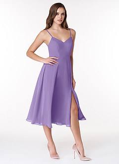 Azazie Clarissa Jurken voor bruidsmeisjes Jurk van Chiffon met A-Lijn V-hals Tahiti image3