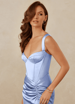 Christian Siriano Bridal for Azazie 1017 Robes de demoiselle d'honneur Robe Fourreau en Satin extensible Encolure en Forme de Cœur Eis image7