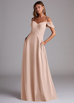 Azazie Marley Bridesmaid Dresses English Rose A-Line Off the Shoulder Chiffon Convertible Dress image1
