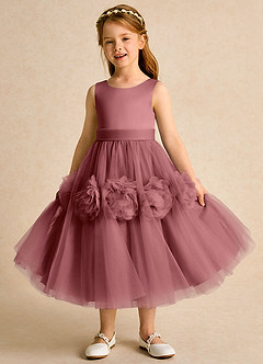 Azazie Vola Flower Girl Dresses Amethyst Ball-Gown Sleeveless Tulle Dress image5