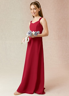 Azazie Denice Junior Scarlet A-Line Chiffon Dress image5