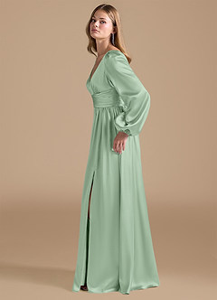 Azazie Norah Final Sale Auburn A-Line Metallic Satin Dress image5