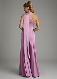 Azazie Amara Bridesmaid Dresses Wisteria Mermaid One Shoulder Stretch Satin Dress image2