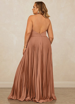 Christian Siriano Bridal for Azazie 1007 Bridesmaid Dresses Bronzer A-Line Pleated Stretch Satin Dress image11