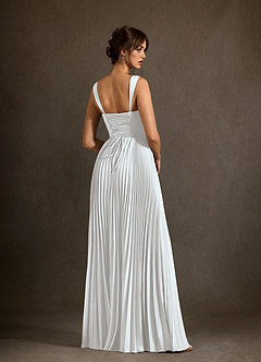 Azazie Dean At-home Try On Dresses Diamond White Sheath Sweetheart Neckline Stretch Satin Dress image2