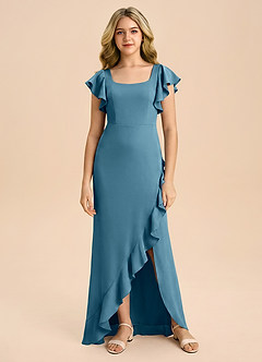 Azazie Demi Junior Robe Sirène en Satin extensible Arc Bermude image6