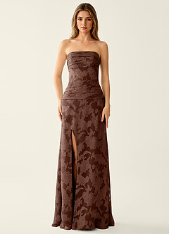 Arabella Grace Mocha Coco Jacquard Corset Sparkly Prom Dress image4