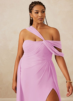 Christian Siriano Bridal for Azazie 1014 Bridesmaid Dresses Candy Pink A-Line Off the Shoulder Chiffon Dress image15
