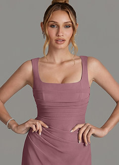 Azazie Agustina Bridesmaid Dresses Amethyst Mermaid Corset Chiffon Dress image6