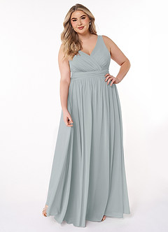 Azazie Kora Bridesmaid Dresses A-Line Convertible Chiffon Floor-Length Dress image7