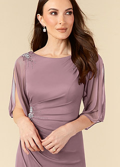 Azazie Magdalene Mother of the Bride Dresses Dusty Rose Sheath Sequins Mesh Dress image5