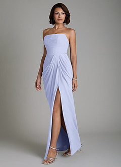 Azazie Nyra Bridesmaid Dresses Lavender Sheath Corset Chiffon Dress image6