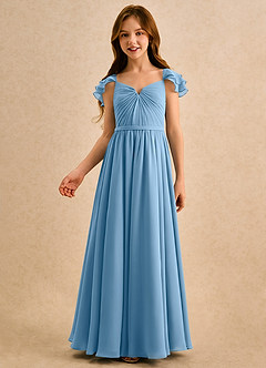 Azazie Meimei Girls Formal Flower Girl Klänningar Klä A-Line i Chiffong Plisserad image3