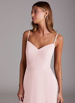 Azazie Marley Bridesmaid Dresses Blushing Pink A-Line Off the Shoulder Chiffon Convertible Dress image7
