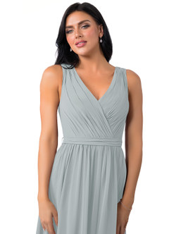 Azazie Kingsley Bridesmaid Dresses Dolphin Grey A-Line Lace Chiffon Dress image6