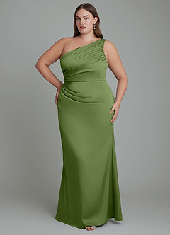 Azazie Akilah Bridesmaid Dresses Juniper Mermaid One Shoulder Stretch Satin Dress image8