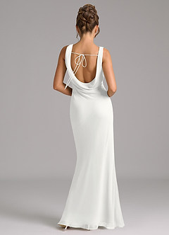 Azazie Rylina Bridesmaid Dresses White Mermaid Pleated Chiffon Dress image6