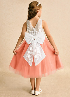 Azazie Lina Flower Girl Dresses Ivory Sunset Ball-Gown Lace Dress image1