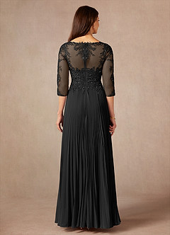 Azazie Corinne Kleider für die Brautmutter A-Linie Pailletten Chiffon Kleid Schwarz image4