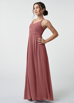 Azazie Avelina Junior Amethyst A-Line Pleated Chiffon Dress image4