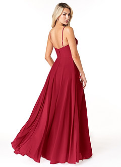 Azazie Emerald Final Sale Scarlet A-Line Ruffled Chiffon Dress image3