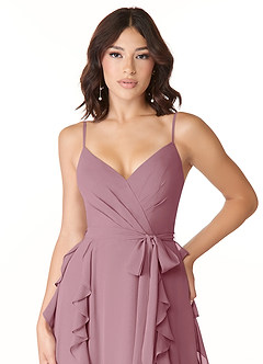 Azazie Peyton Bridesmaid Dresses Vintage Mauve A-Line Ruched Chiffon Dress image6