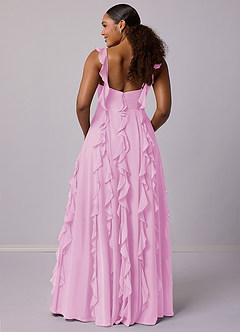 Barbie ♥ Azazie Bridesmaid Dresses Candy Pink A-Line with Pockets Chiffon Dress image11