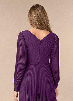 Azazie Zina Mother of the Bride Dresses Grape A-Line Pleated Chiffon Dress image6