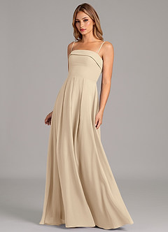 Azazie Lucienne Jurken voor bruidsmeisjes Converteerbaar Jurk van Chiffon met A-Lijn Strapless Champagne image6