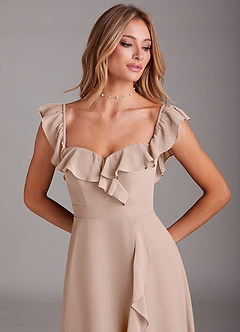 Azazie Lyra Bridesmaid Dresses English Rose A-Line Chiffon Convertible Dress image10