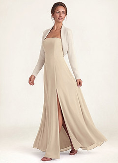 front Soft Wool-Blend Long-Sleeve Cropped Shrug