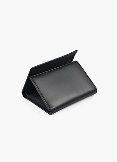front Men's Leather RFID-Blocking Tri-Fold Wallet