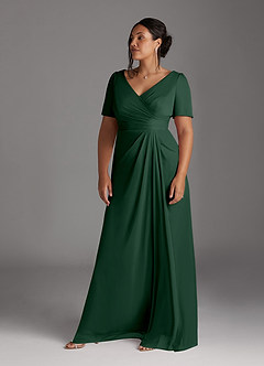 Azazie Bessie Kleider für die Brautmutter A-Linie Plissee Gittergewebe Kleid Dunkelgrün image9