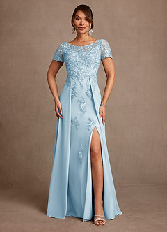 Azazie Alva Mother of the Bride Dresses Sky Blue A-Line Lace Dress image1