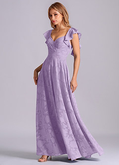 Azazie Leilani Robes de demoiselle d'honneur Robe Trapèze en Blumen-Burnout Encolure en Forme de Cœur Lilas image4