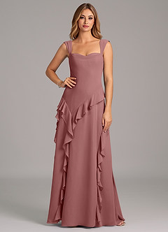 Azazie Sloane Bridesmaid Dresses Desert Rose A-Line Sweetheart Neckline Chiffon Dress image5