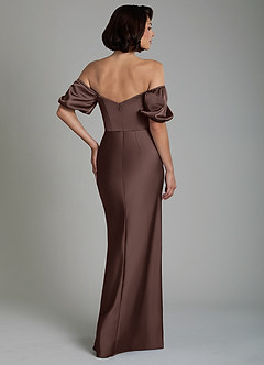 Azazie Lea Bridesmaid Dresses Ganache Mermaid Off the Shoulder Stretch Satin Convertible Dress image6