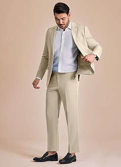 front James Tan Structured Stretch Suit