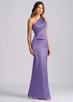 Azazie Akilah Bridesmaid Dresses Tahiti Mermaid One Shoulder Stretch Satin Dress image3