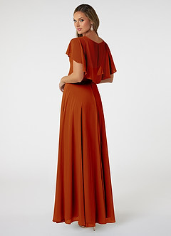 Azazie Jamie Bridesmaid Dresses Paprika A-Line Chiffon Dress image4