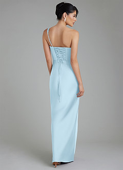 Azazie Sabrina Bridesmaid Dresses Sky Blue Mermaid Corset Stretch Satin Dress image3