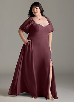 Azazie Chloe Brautjungfernkleider A-Linie Herzausschnitt Chiffon Kleid Sangria image10